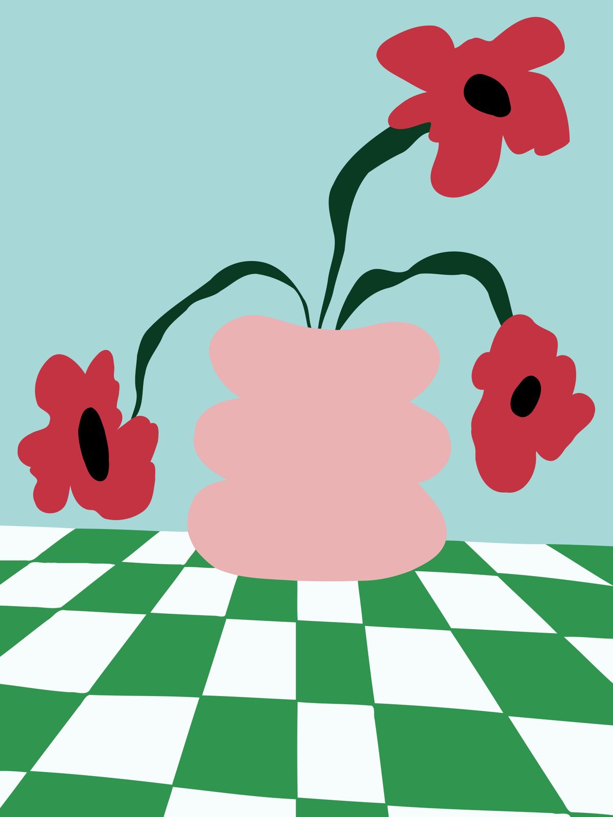 Poster - Abstrakt Blomkonst