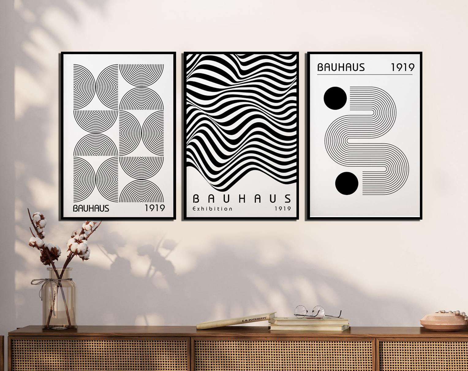 Poster - Bauhaus-utställning / Set med 3