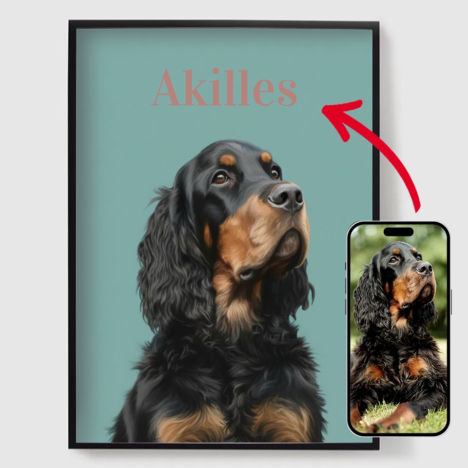 Personlig Poster - Akvarell Hundporträtt - AI Poster