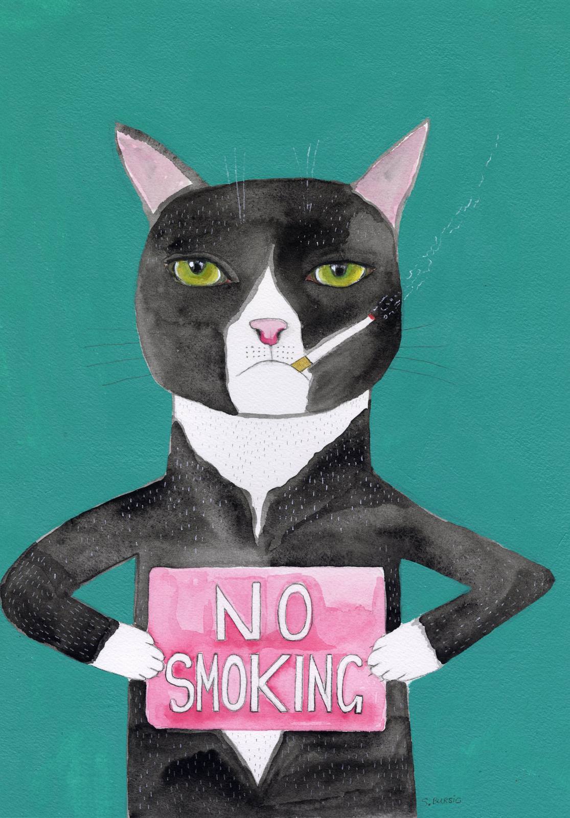 Poster - Rökande Katt