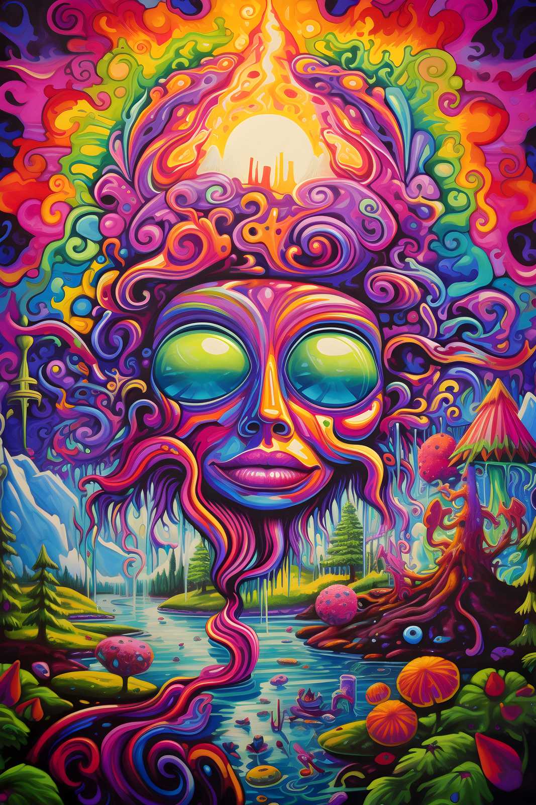 Poster - Psykedelisk Drömlandskap