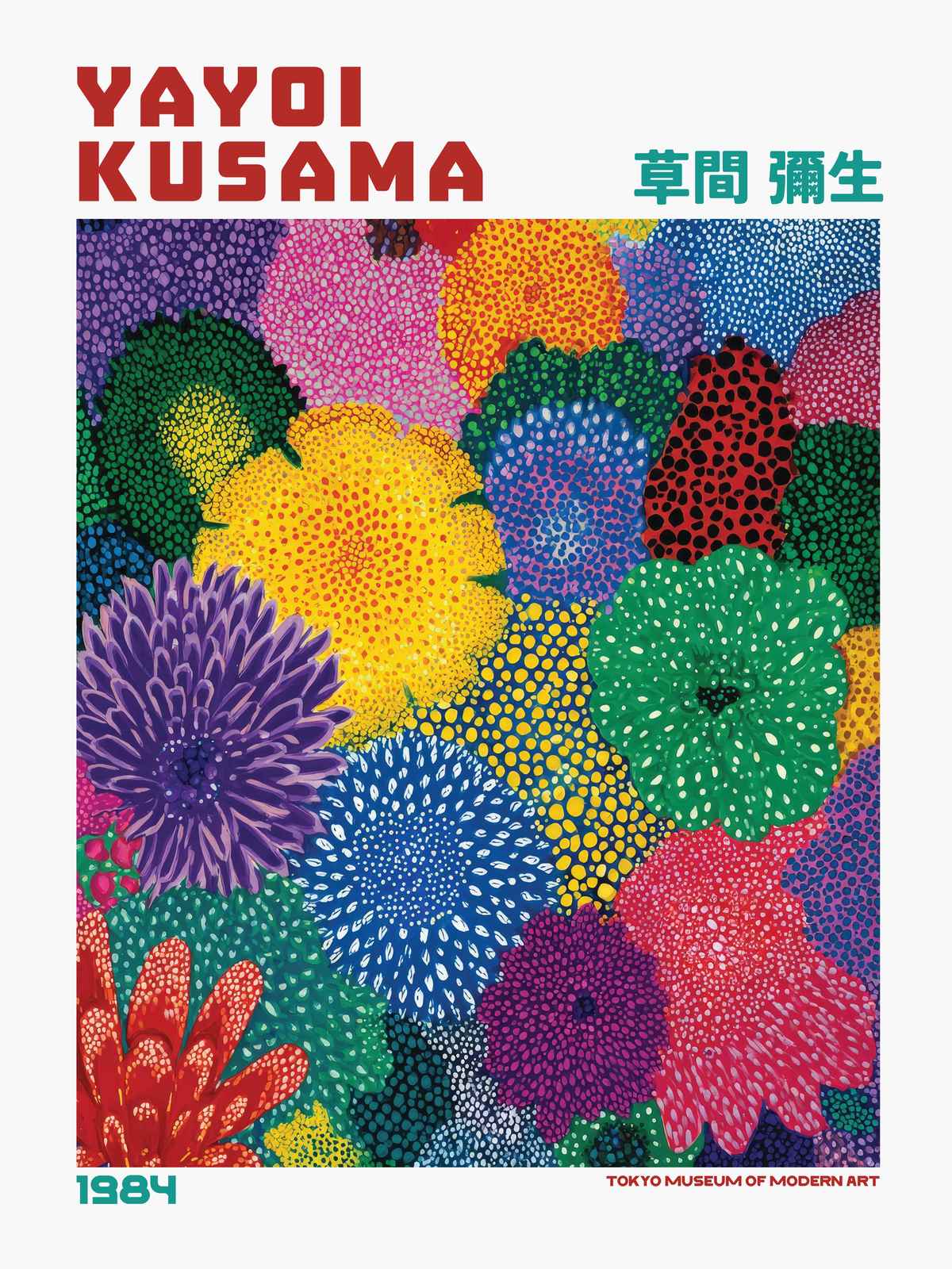 Poster - Yayoi Kusama Blomstermotiv