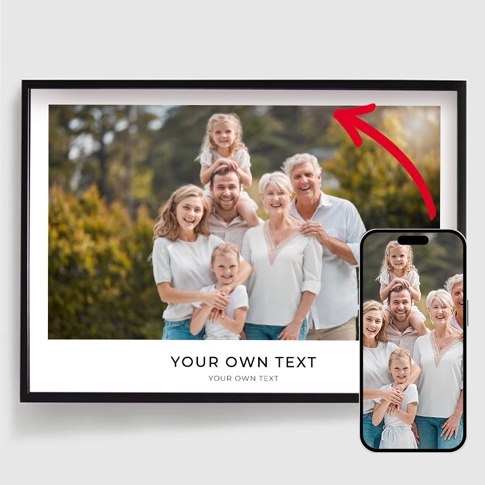 Personlig Poster - Ladda Upp Din Egen Med Text - Horisontell