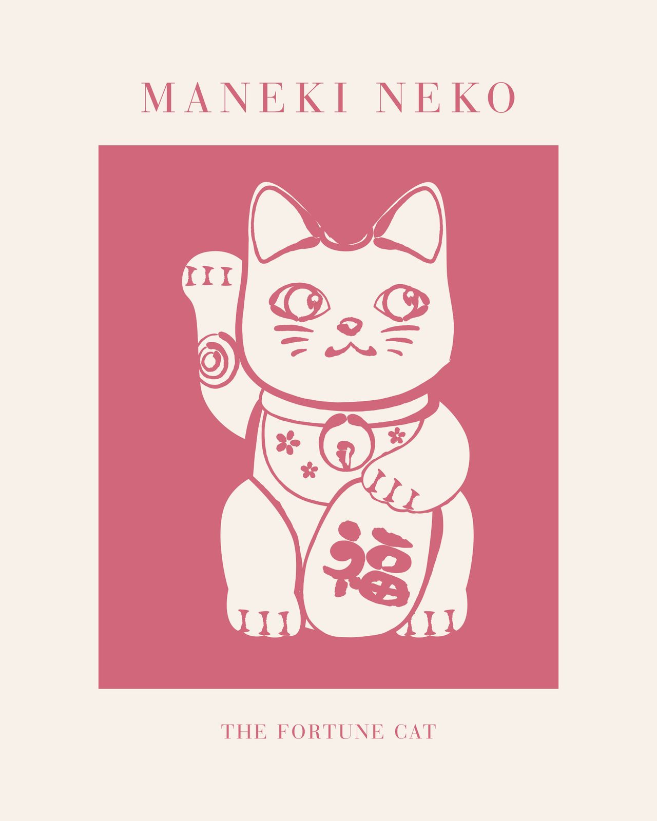 Affisch - Maneki Neko Lyckokatten