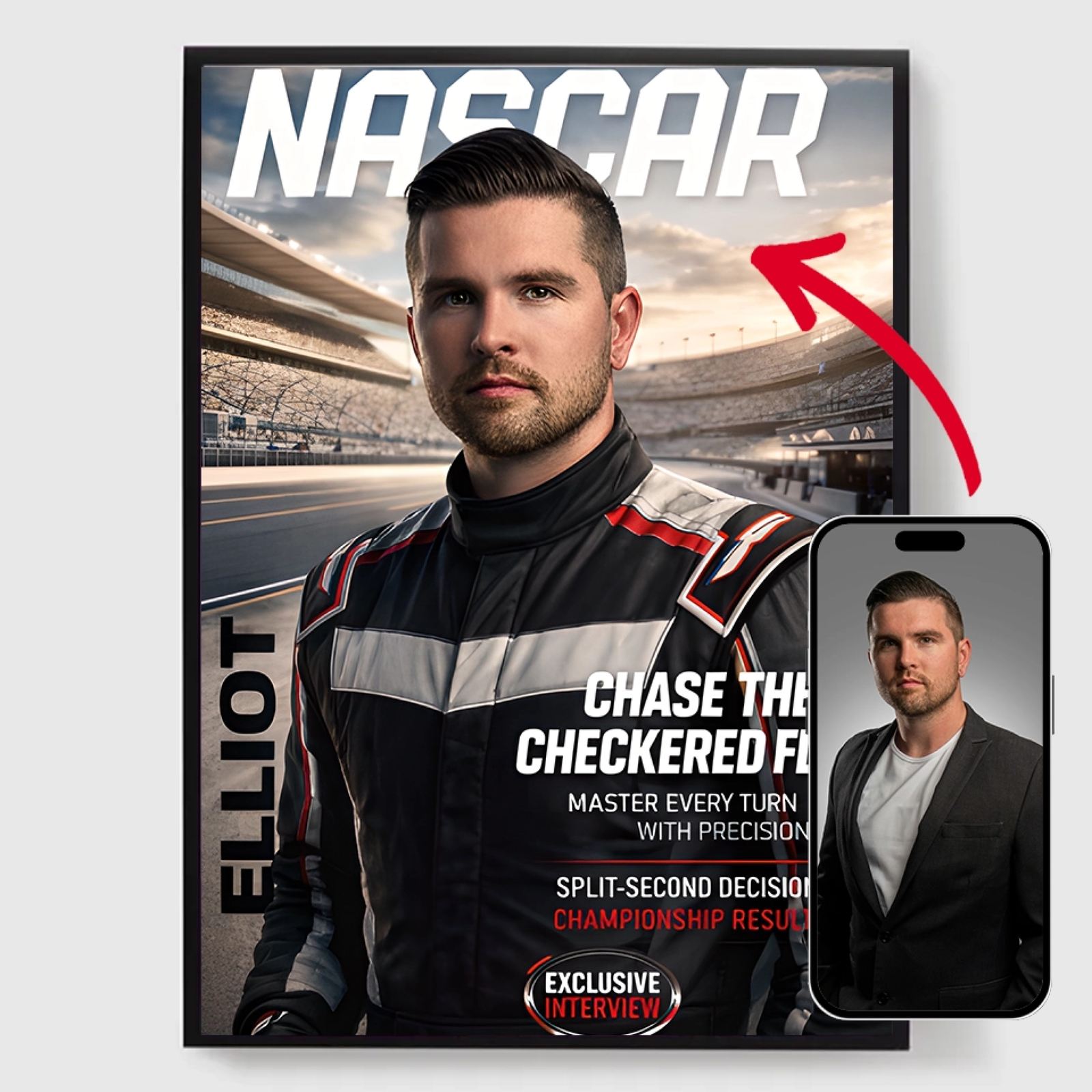 Personlig Poster - Nascar Tema Magasin - AI Poster