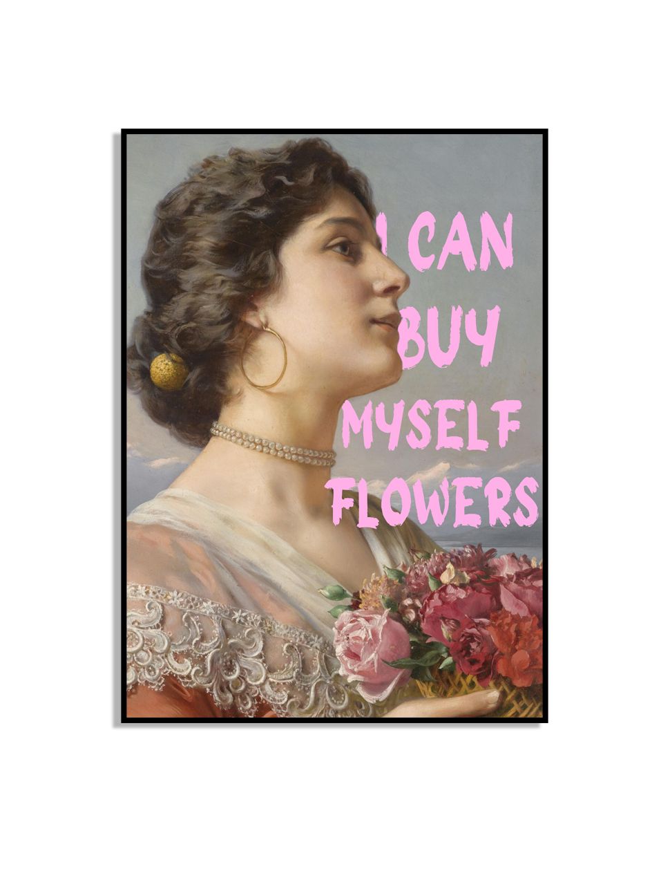 Damen med Blommor Poster