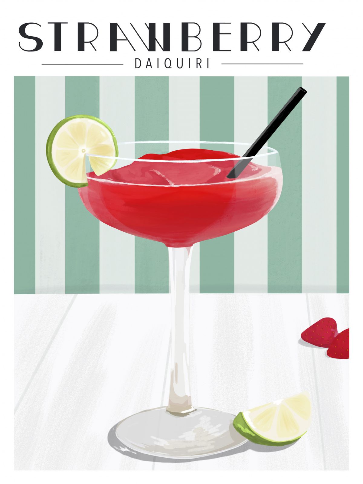Affisch - Jordgubbs Daiquiri