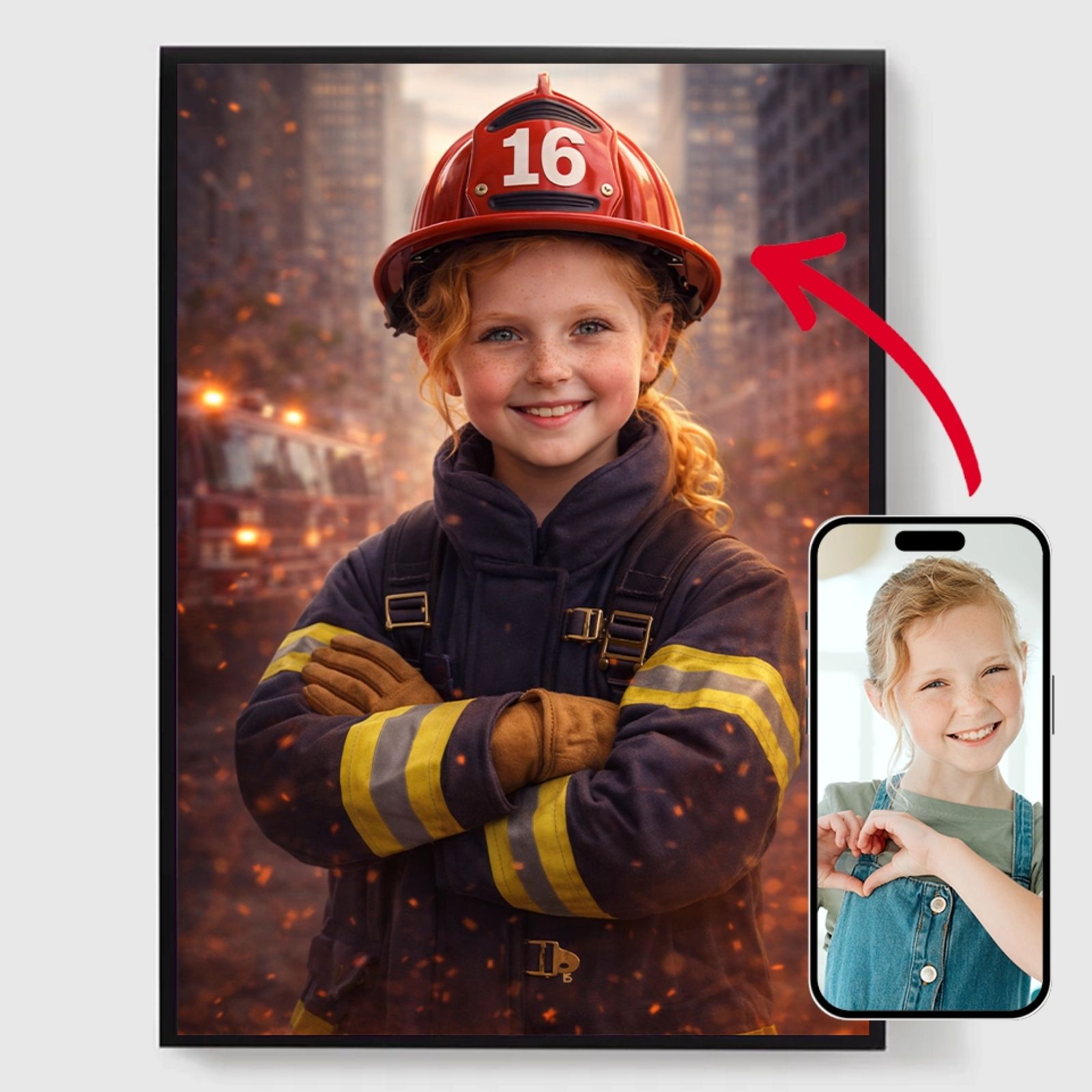 Personlig Poster - Brandman för Barn - AI Poster