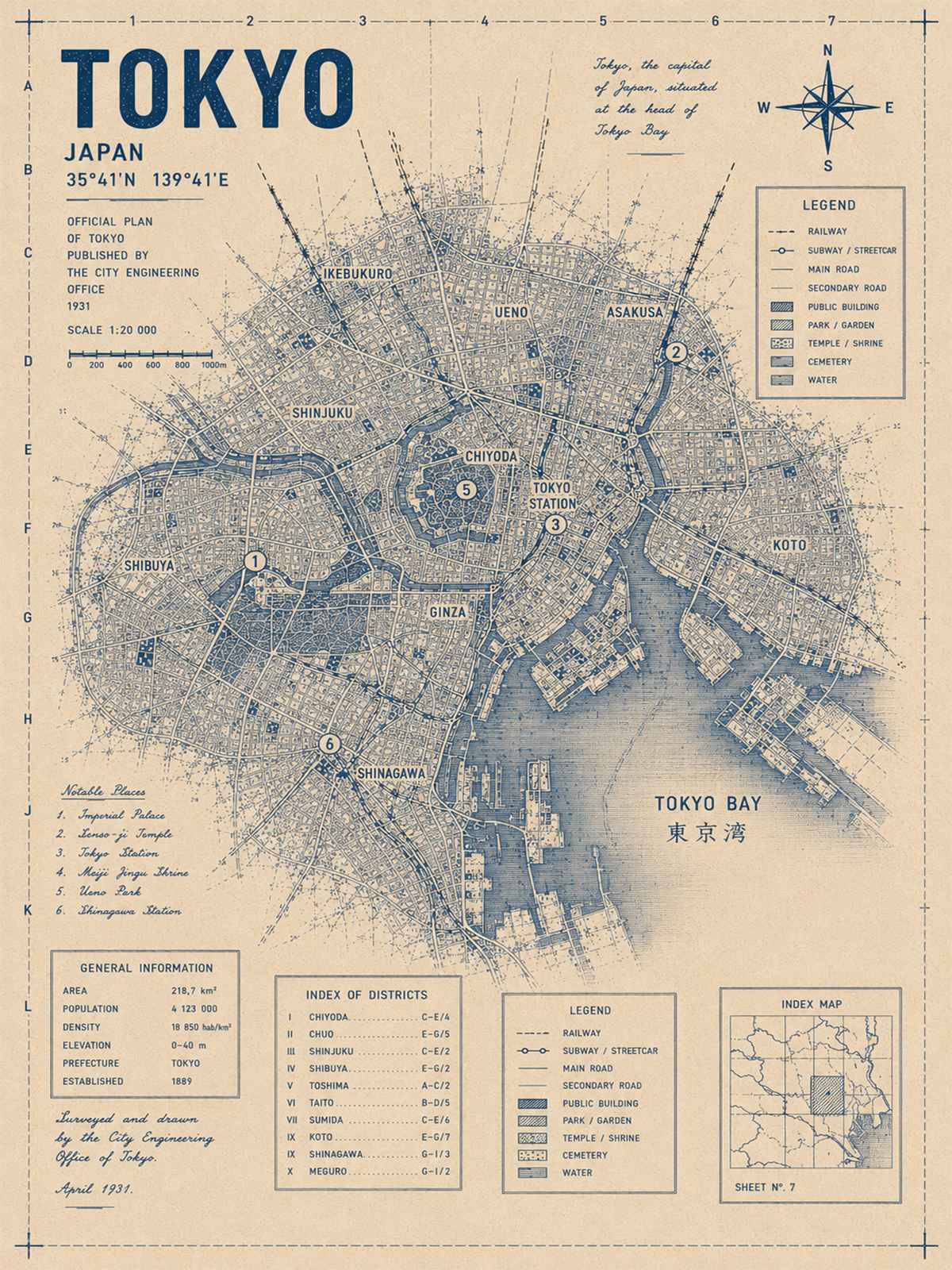 Poster - Tokyo Vintage Karta