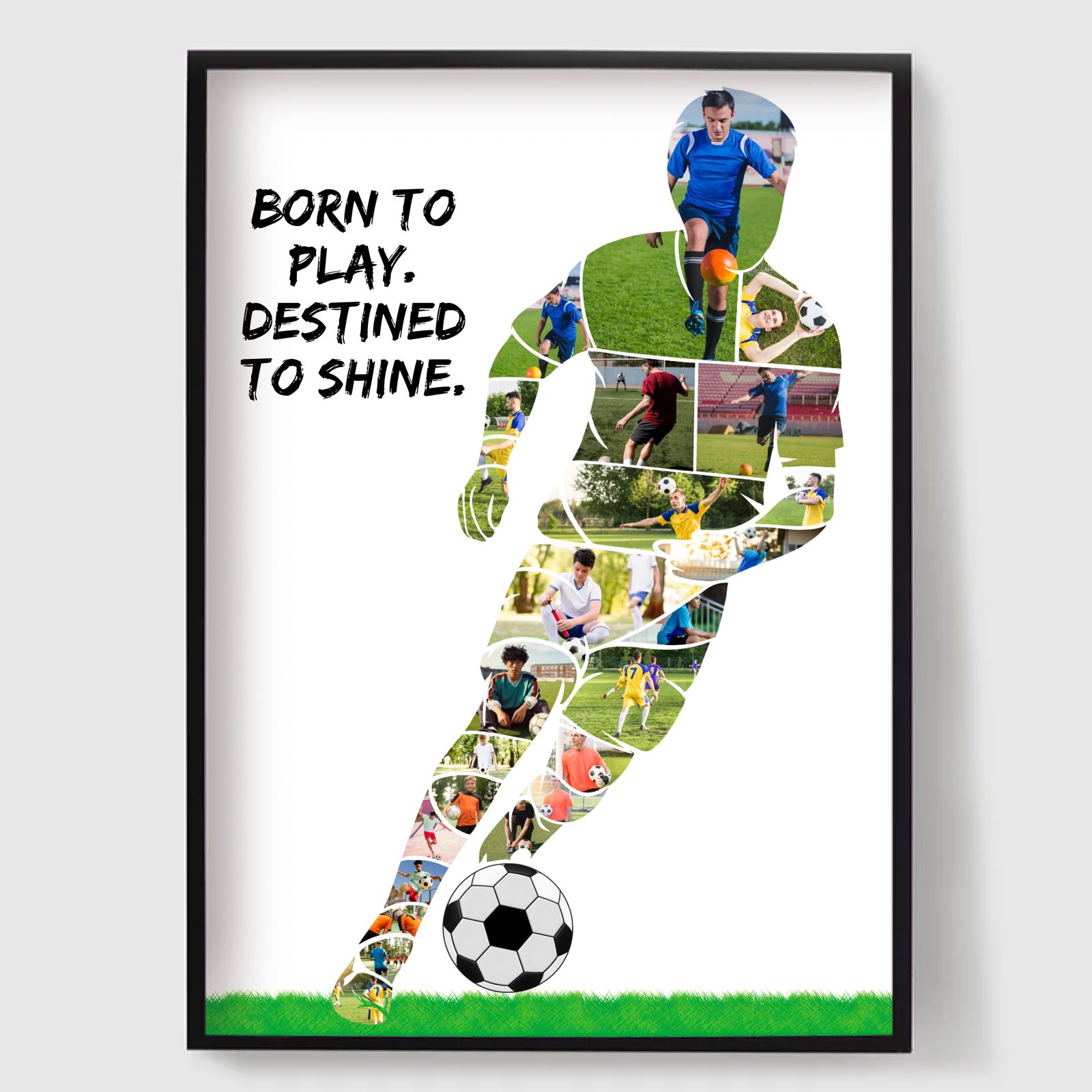 Personlig Poster - Fotbollssilhuett Fotokollage