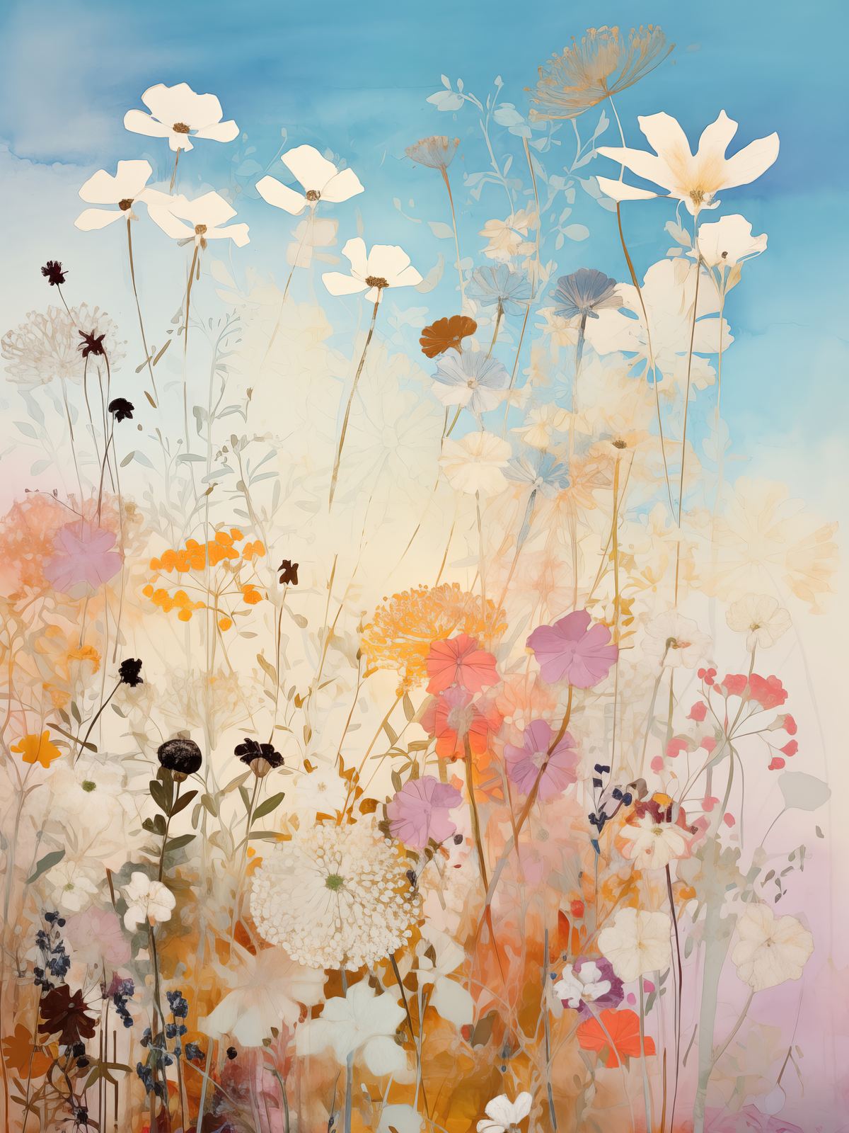 Poster - Ängen med vilda blommor