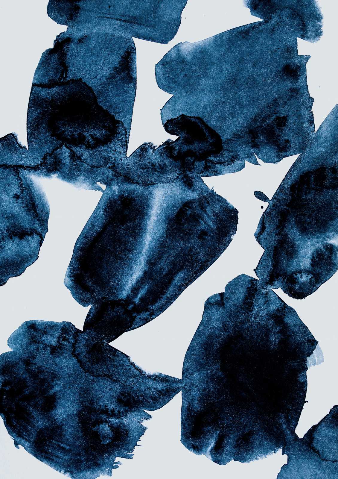 Poster - Abstrakta Blå Penseldrag