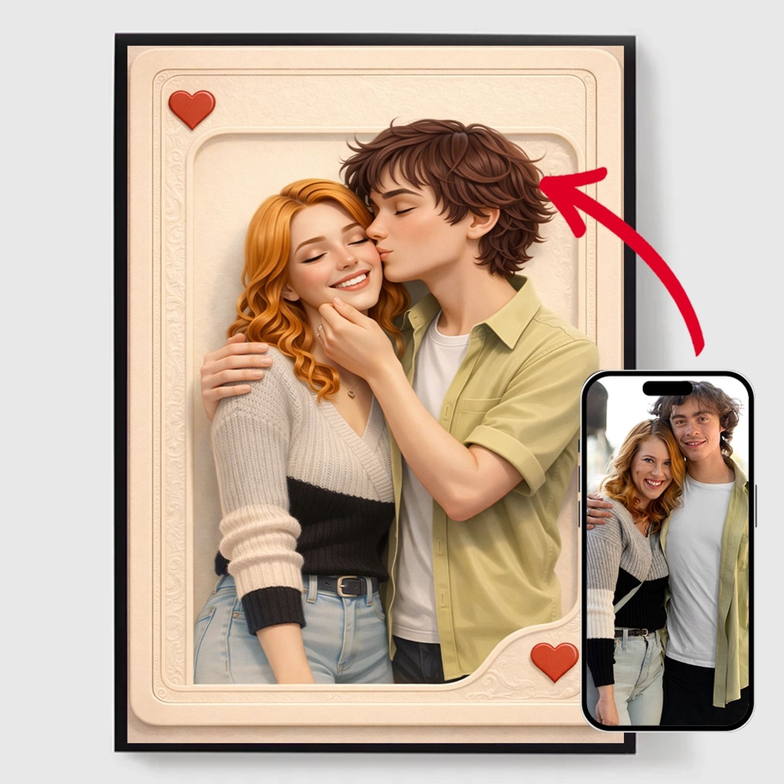 Personliga Posters - 3D Spelkort Par - AI Poster