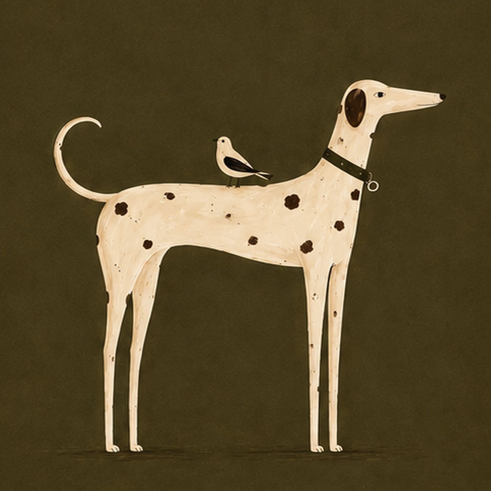 Poster - Hund med Fågel