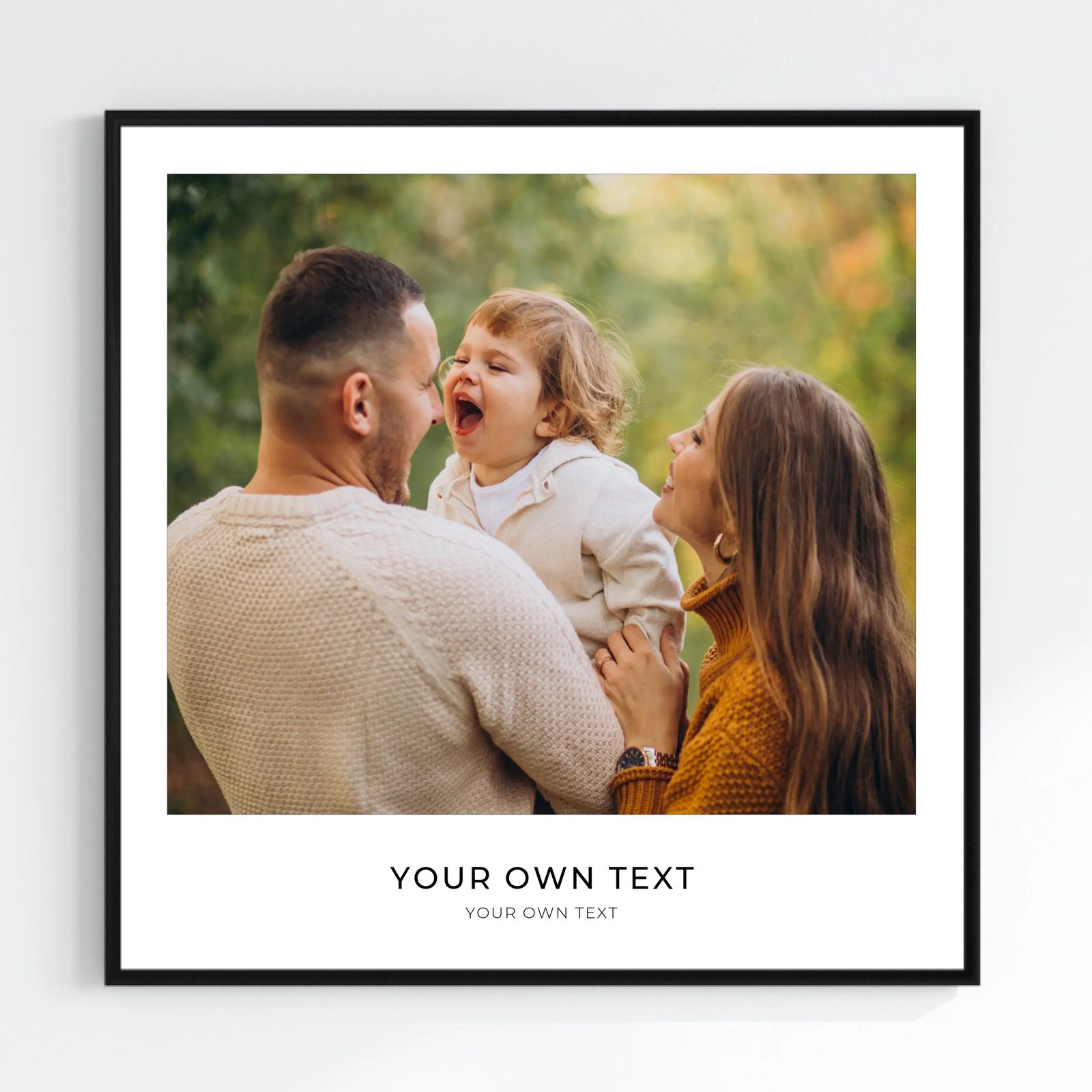 Personlig Poster - Ladda Upp Din Egen Bild - Med Text - Kvadratisk