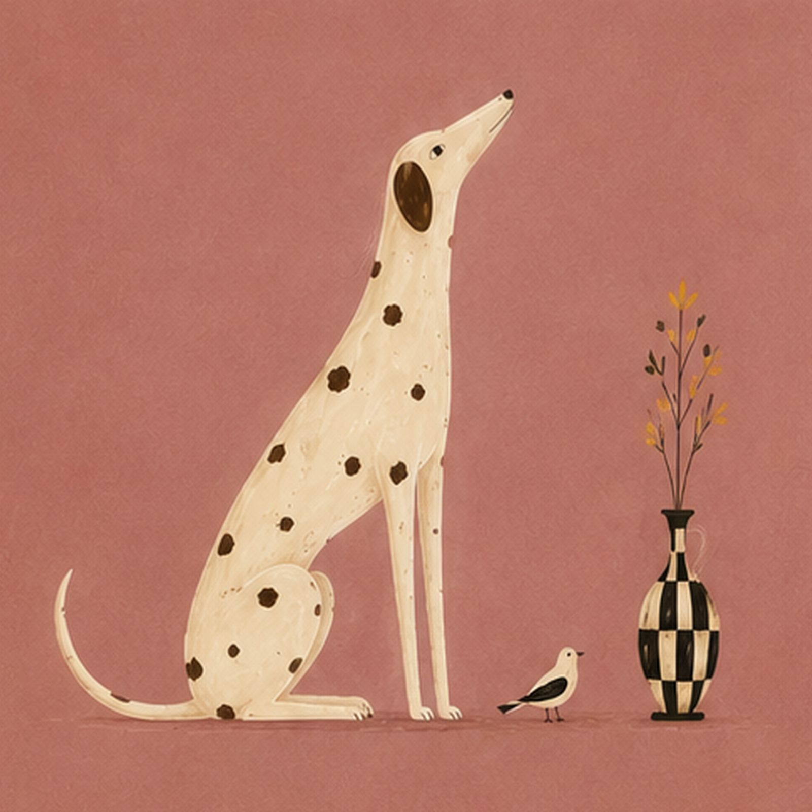 Affisch - Hund och Fågel