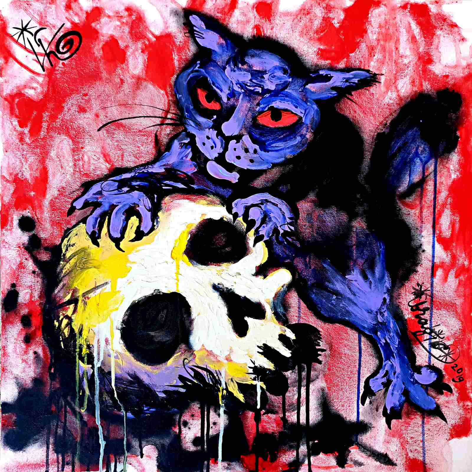 Affisch - Katt och Skalle Konstverk
