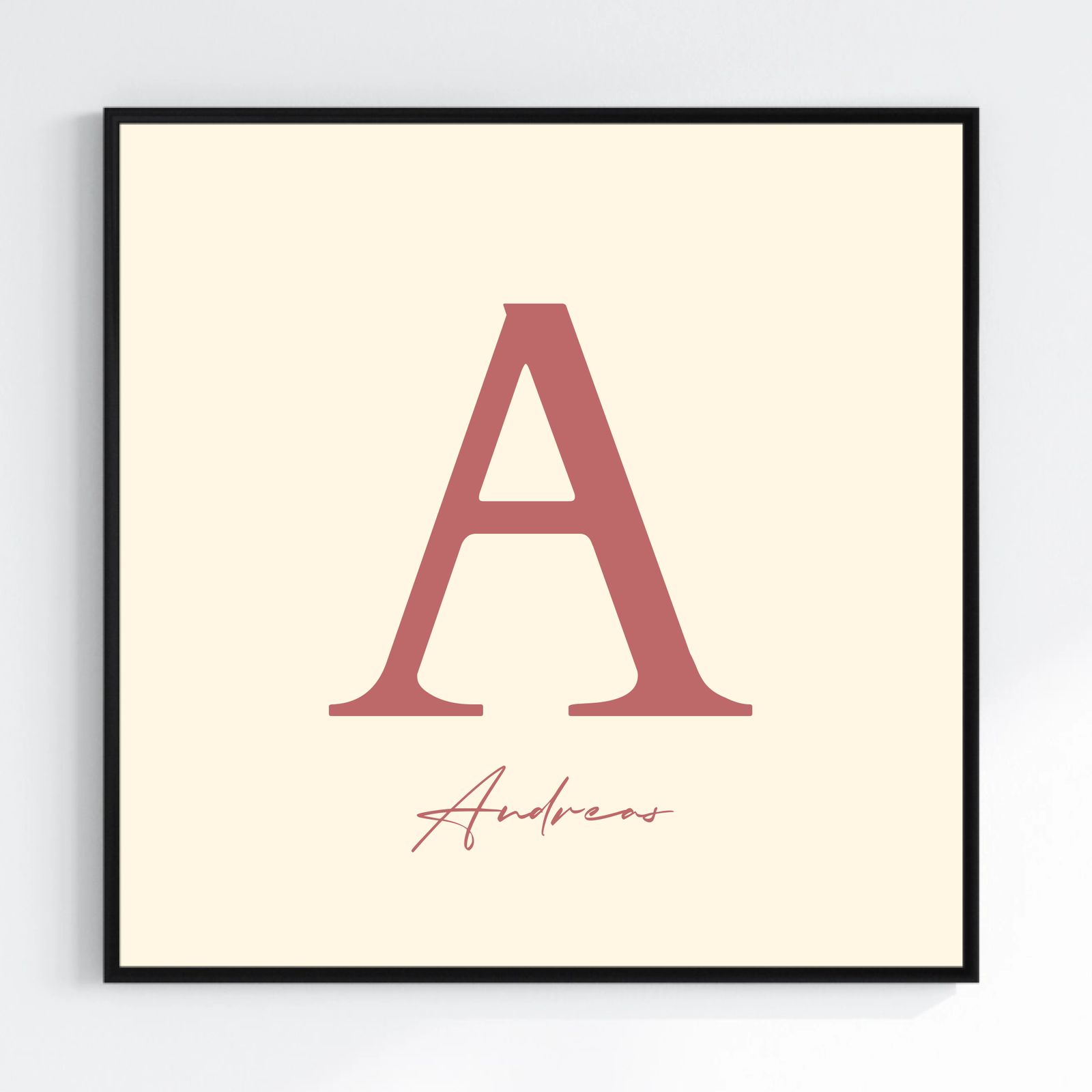 Personlig Poster - Initial Monogram - Kvadratisk