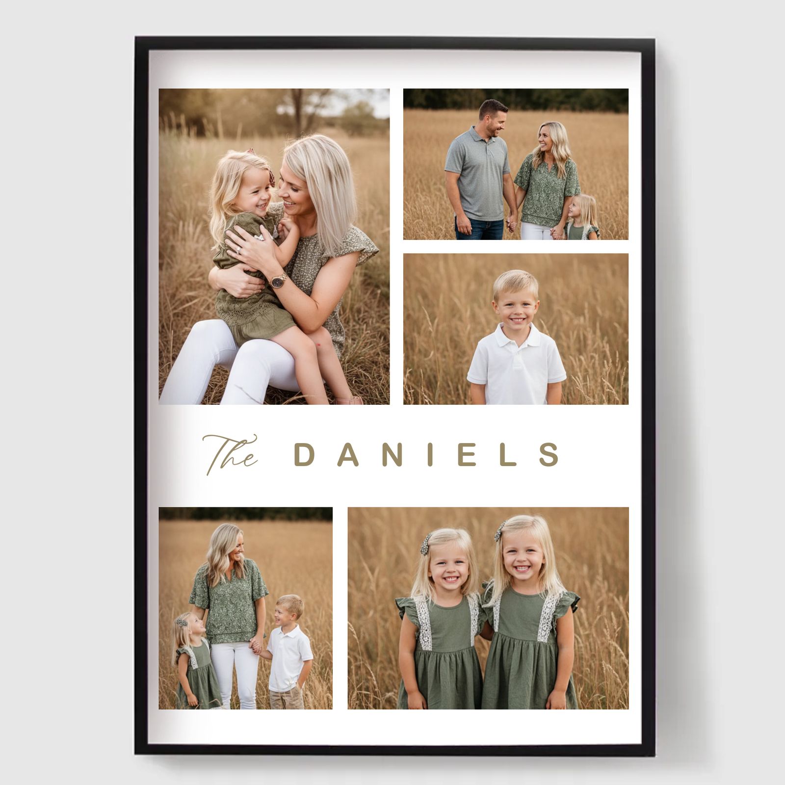 Personlig Poster - Familjekollage - 5 Foton
