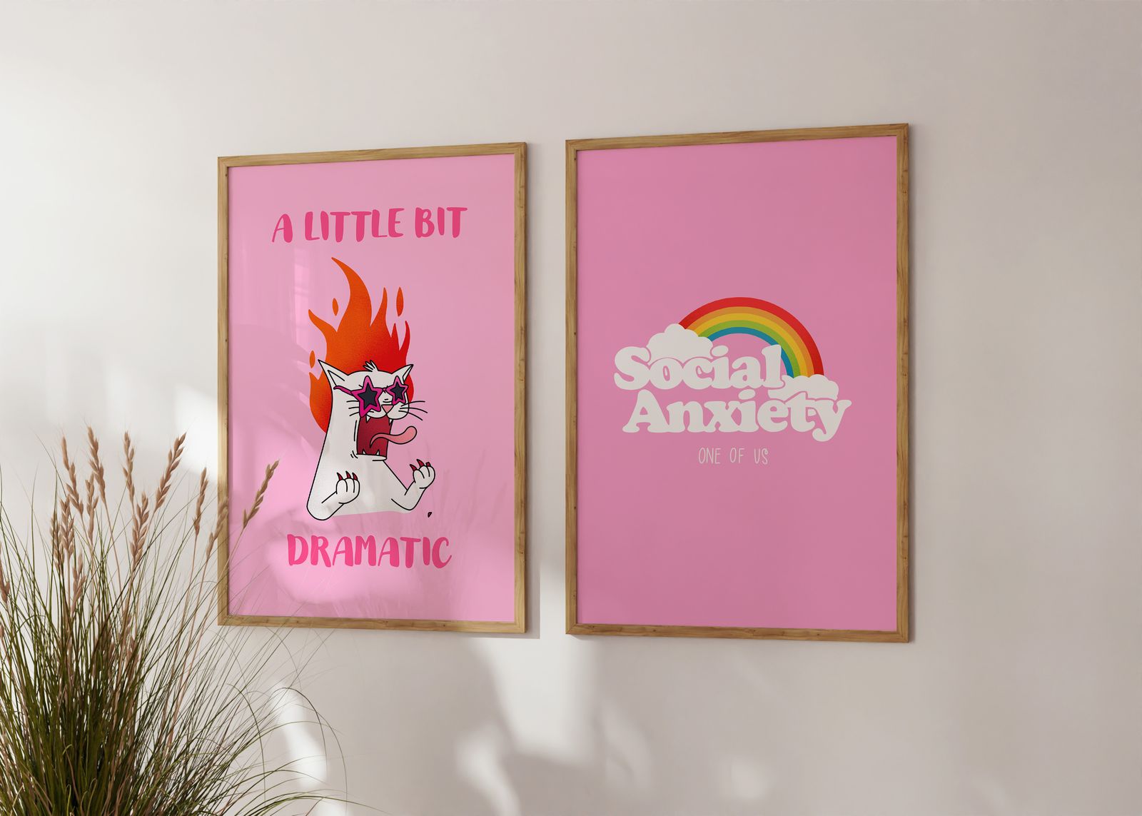 Affisch - Social Anxiety & Dramatic / Set om 2