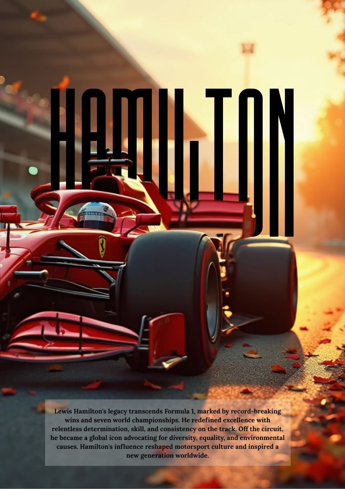 Poster - Hamilton Racecar