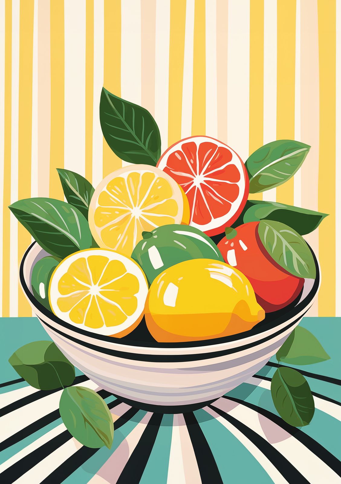 Poster - Citrusfrukt Illustration