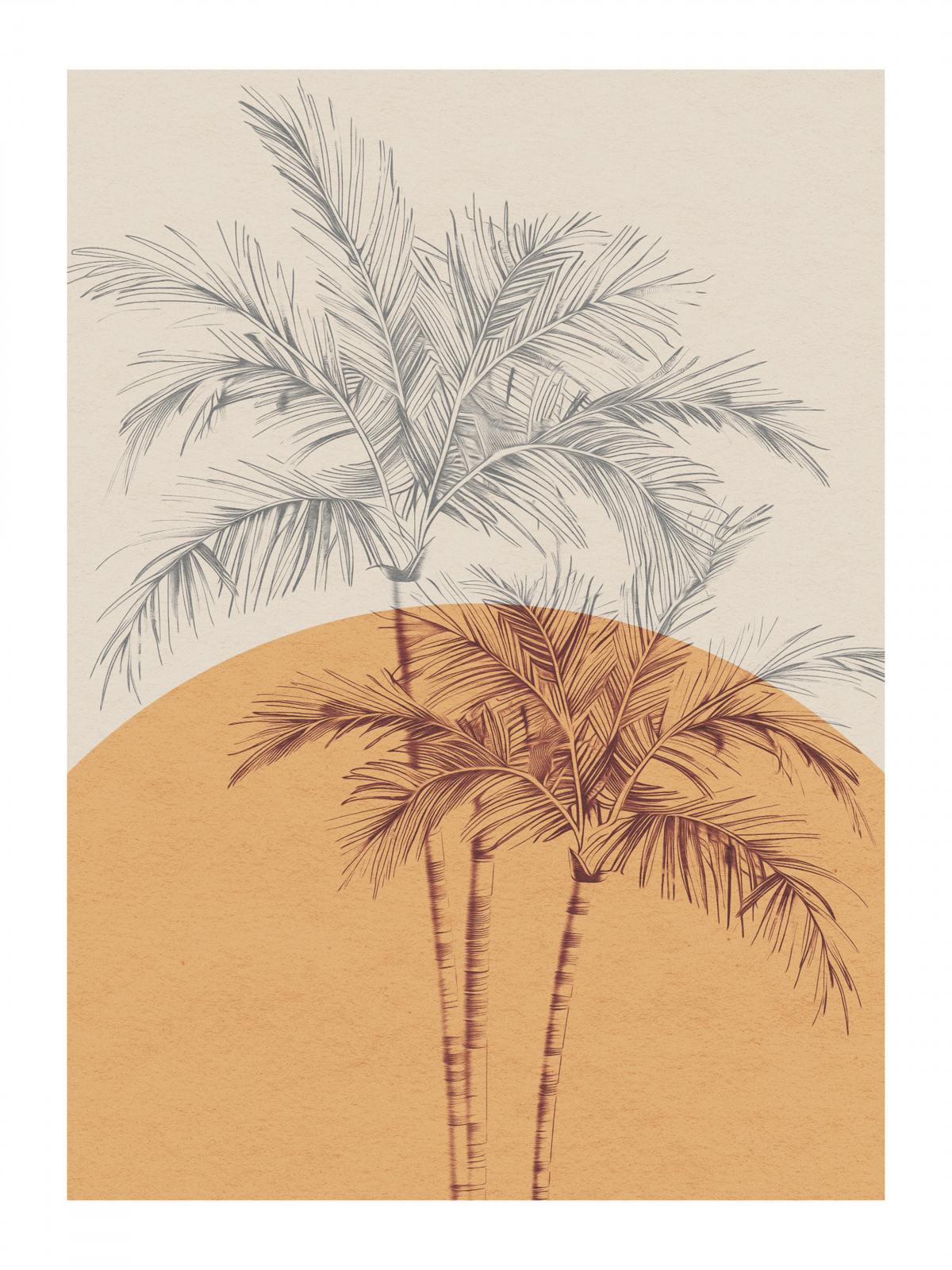 Poster - Tropisk Palmillustration