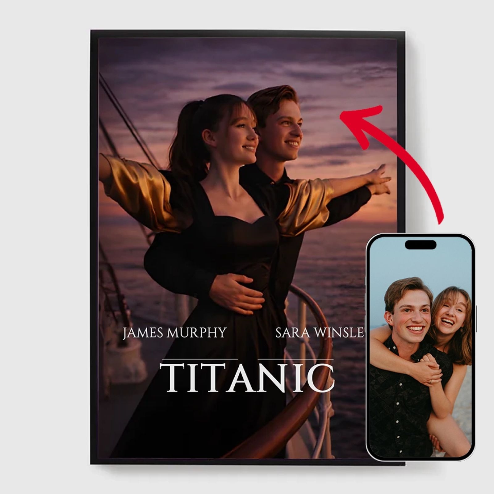 Personlig Poster - Titanic Ansiktsbyte - AI Poster