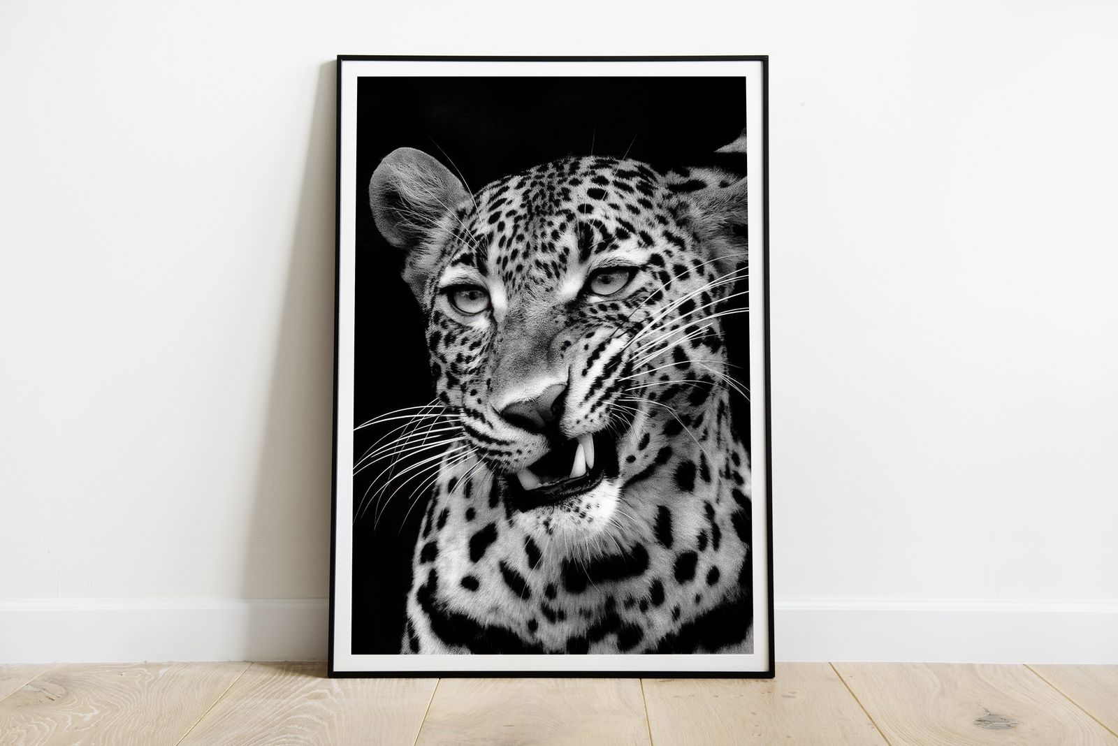 Poster - Svartvit Leopard