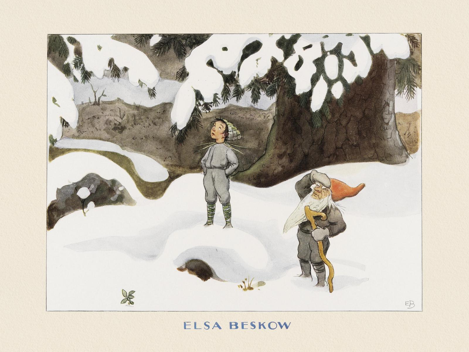 Poster - Elsa Beskow Vinter Scen