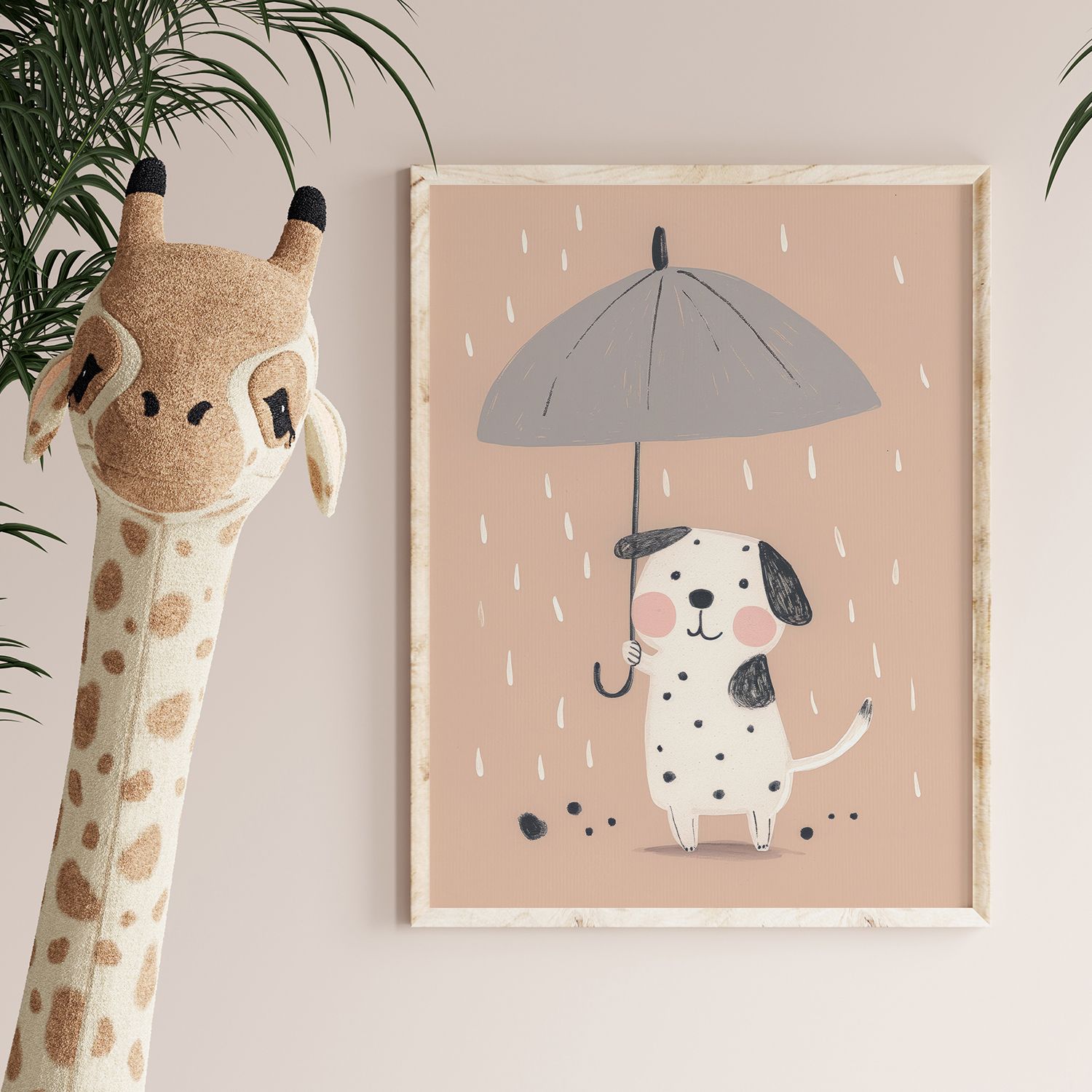 Poster - Söt Hund med Paraply