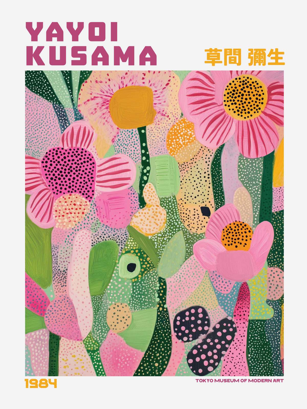 Poster - Yayoi Kusama Blommor 1984