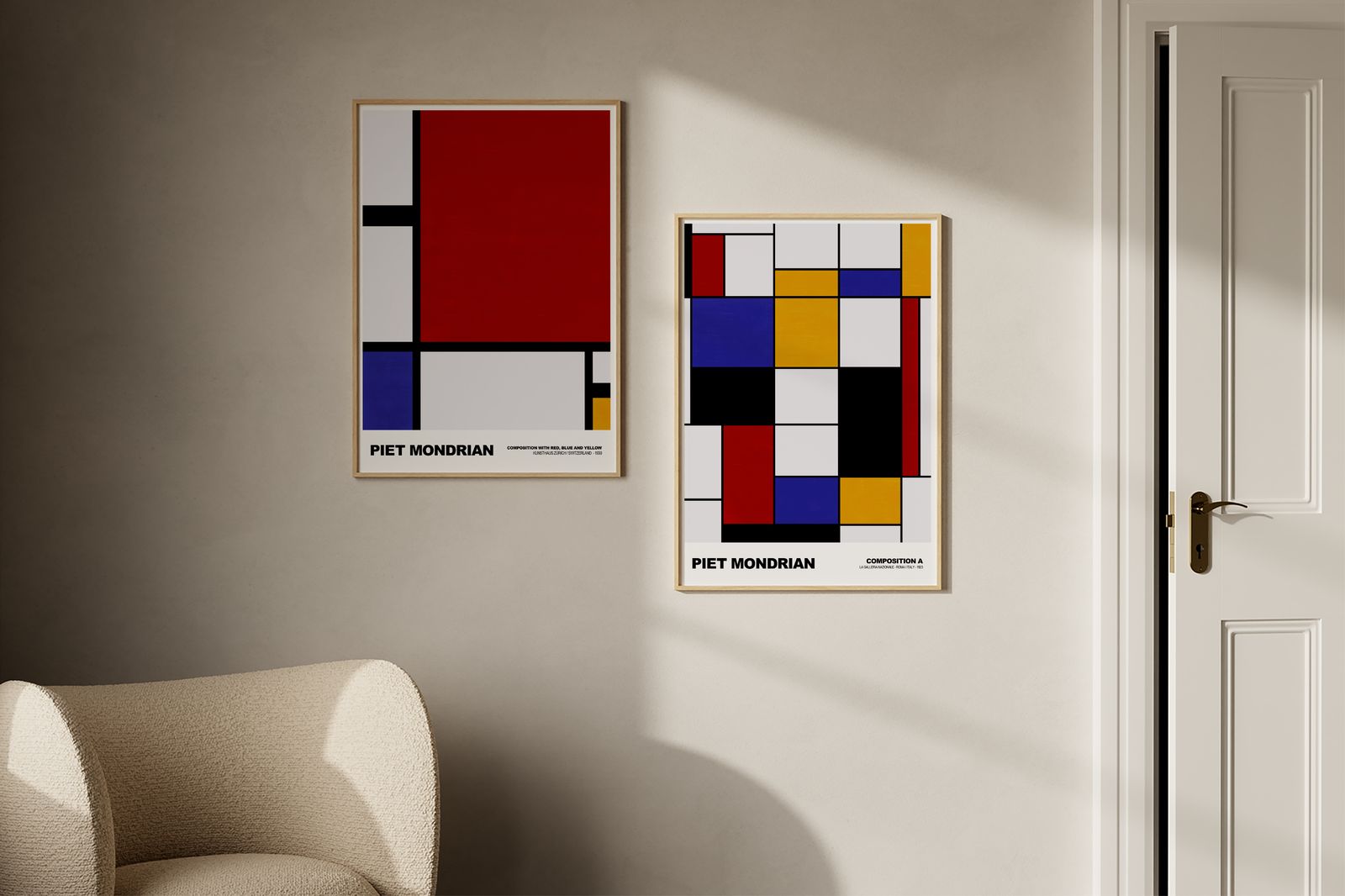 Affisch - Piet Mondrian Kompositioner / Set av 2