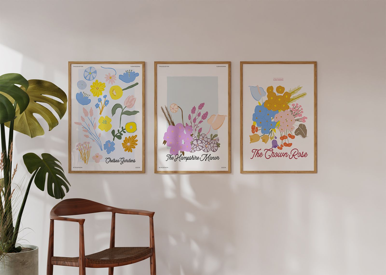 Poster - Flora Moderna-kollektion / Set om 3