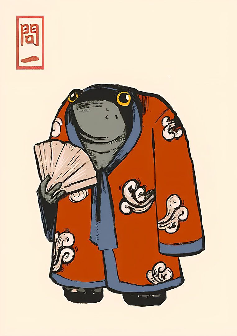 Affisch - Groda i Kimono
