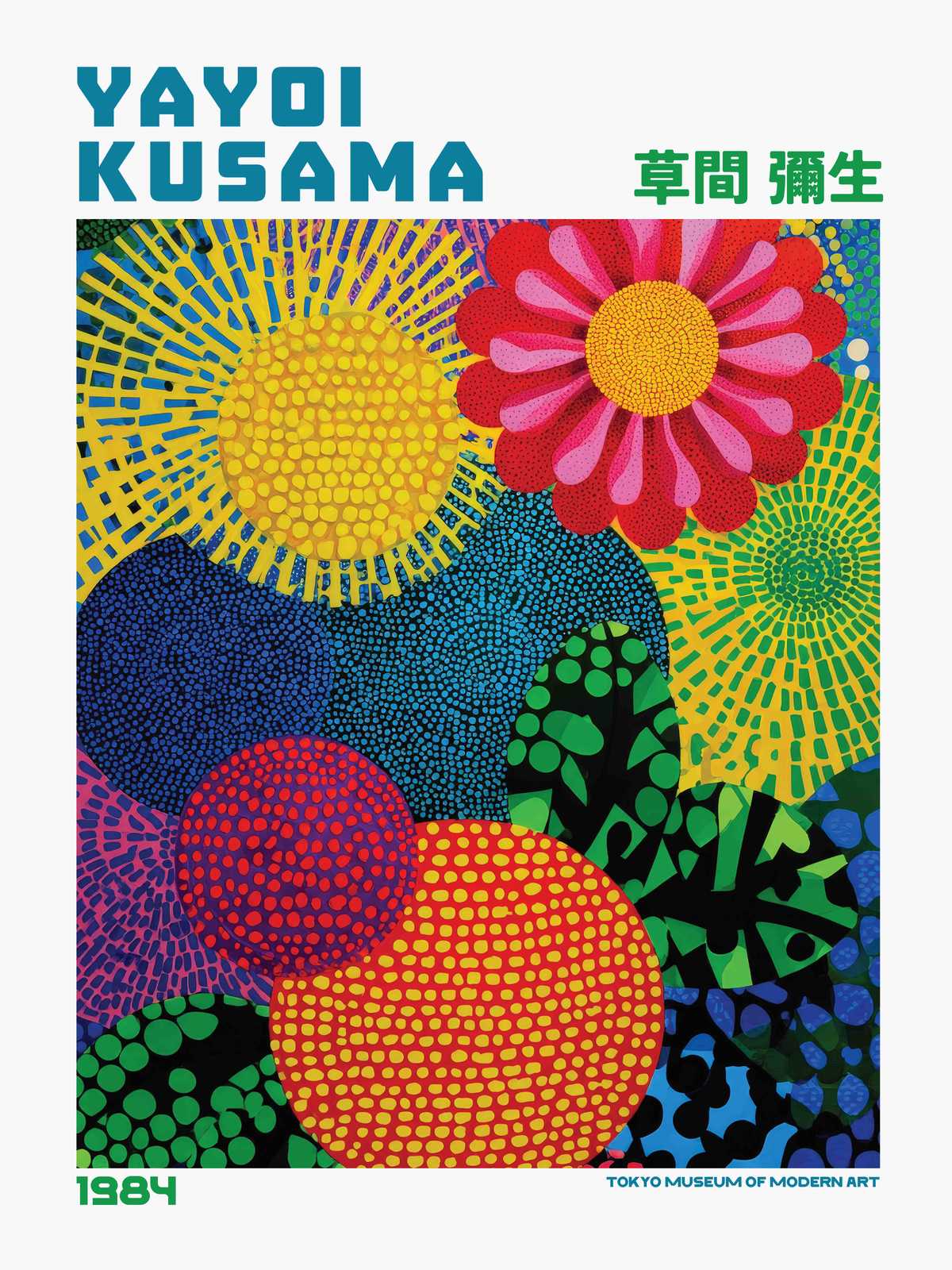Poster - Yayoi Kusama Blomkonst 1984