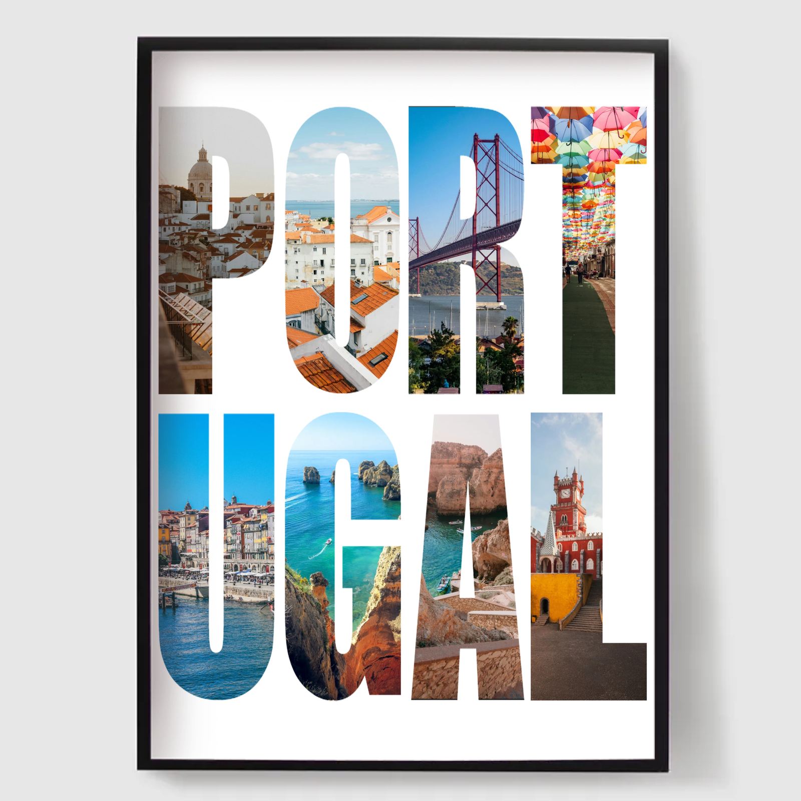 Personlig Poster - Destinationsnamn Fotouppladdning - Portugal
