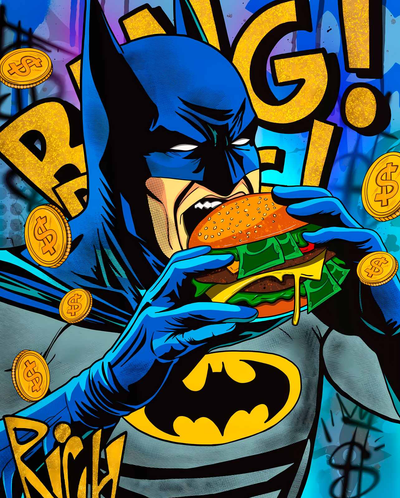 Poster - Batman Äter Hamburger