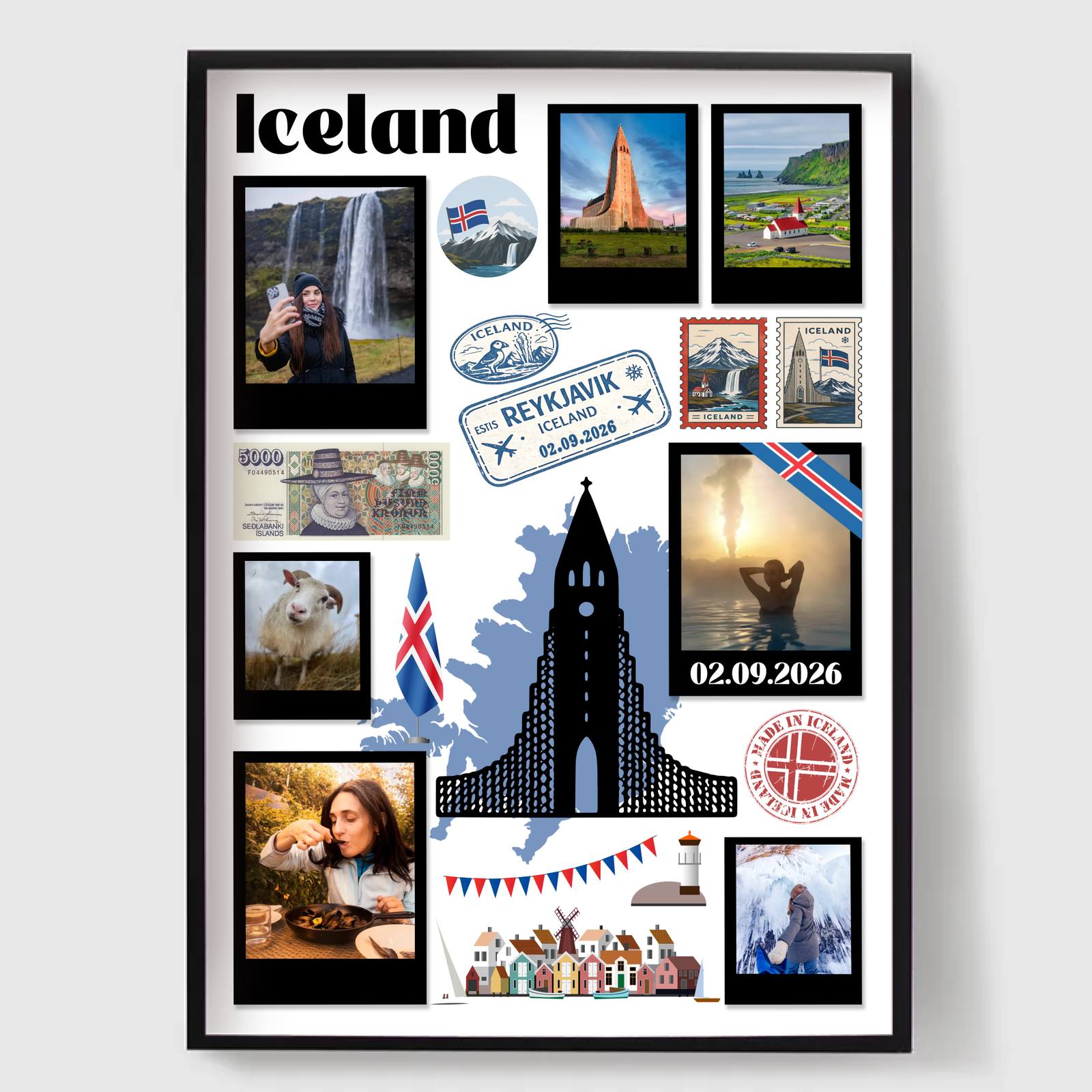 Personlig Poster - Resekollage - Island
