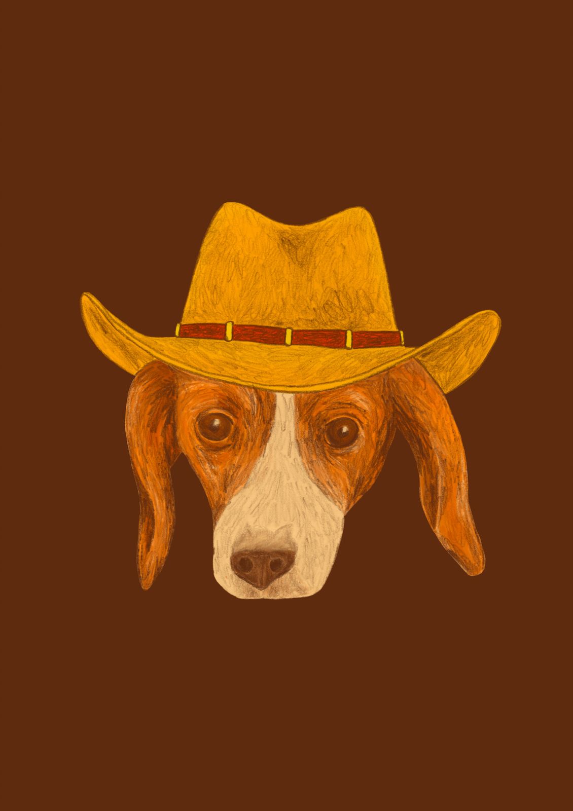 Poster - Hund i Cowboyhatt