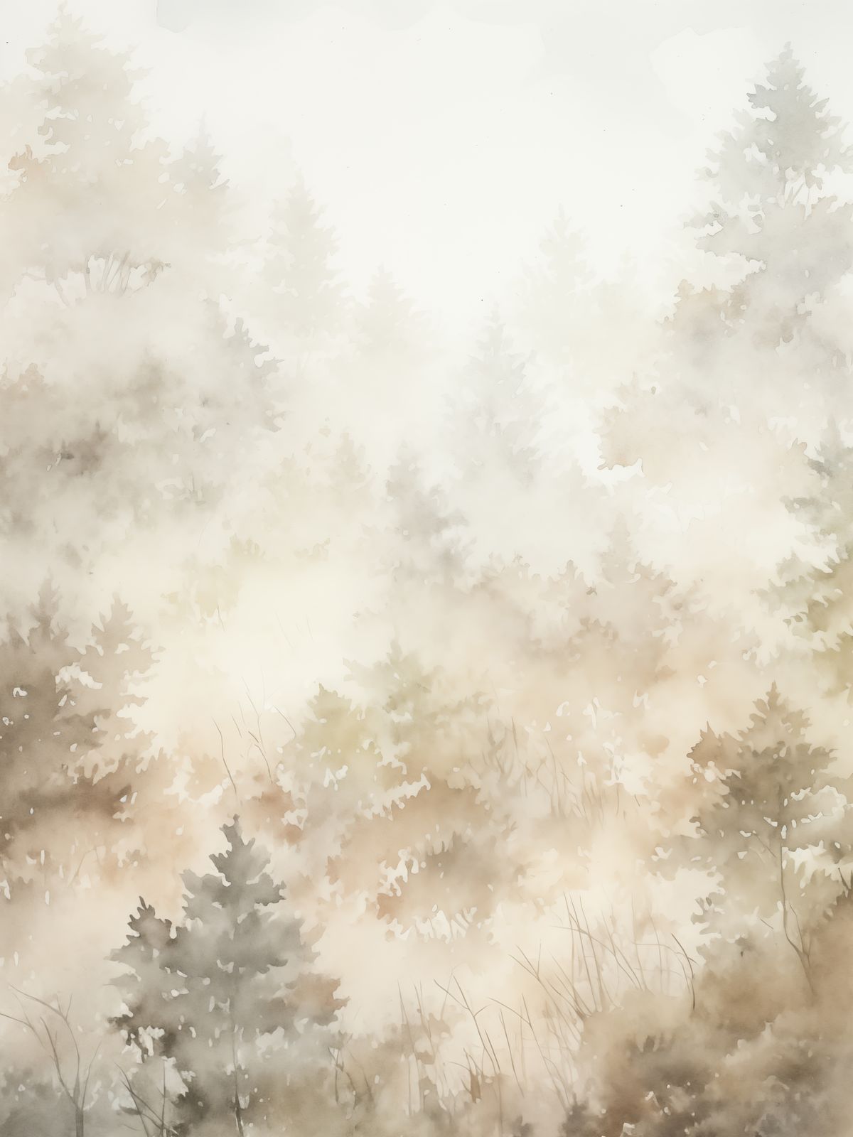 Poster - Dimhöljd Skoglandschaft