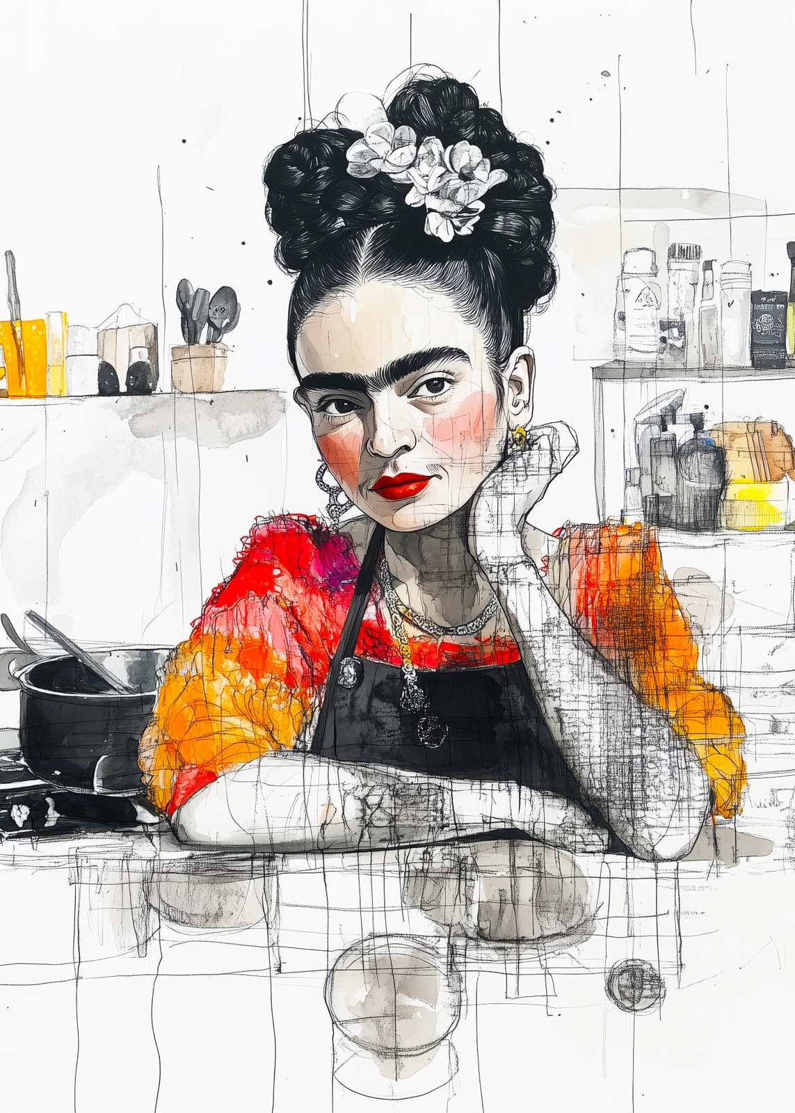 Poster - Frida Kahlo Porträtt