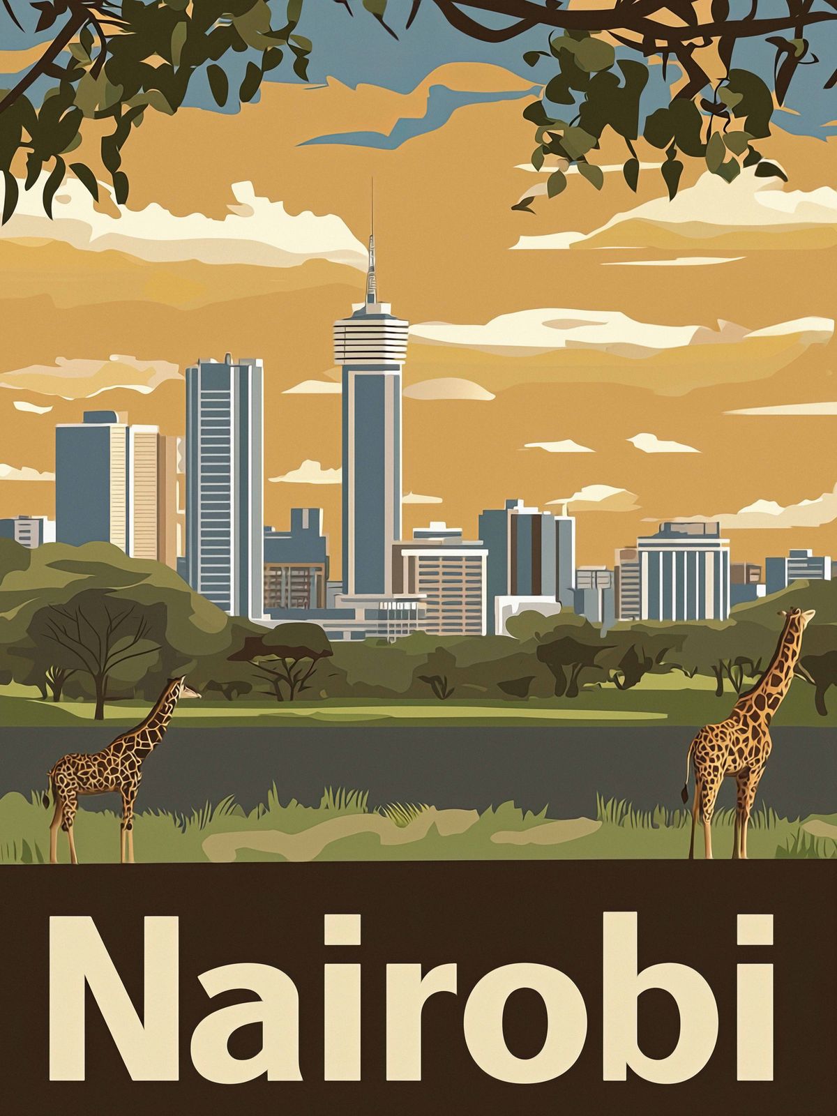 Poster - Nairobi Stadsbild