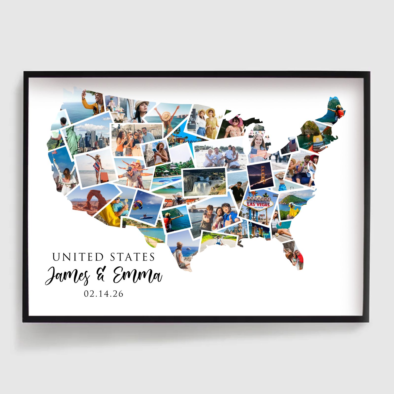Personlig Poster - Semesterdestination Fotokollage - USA