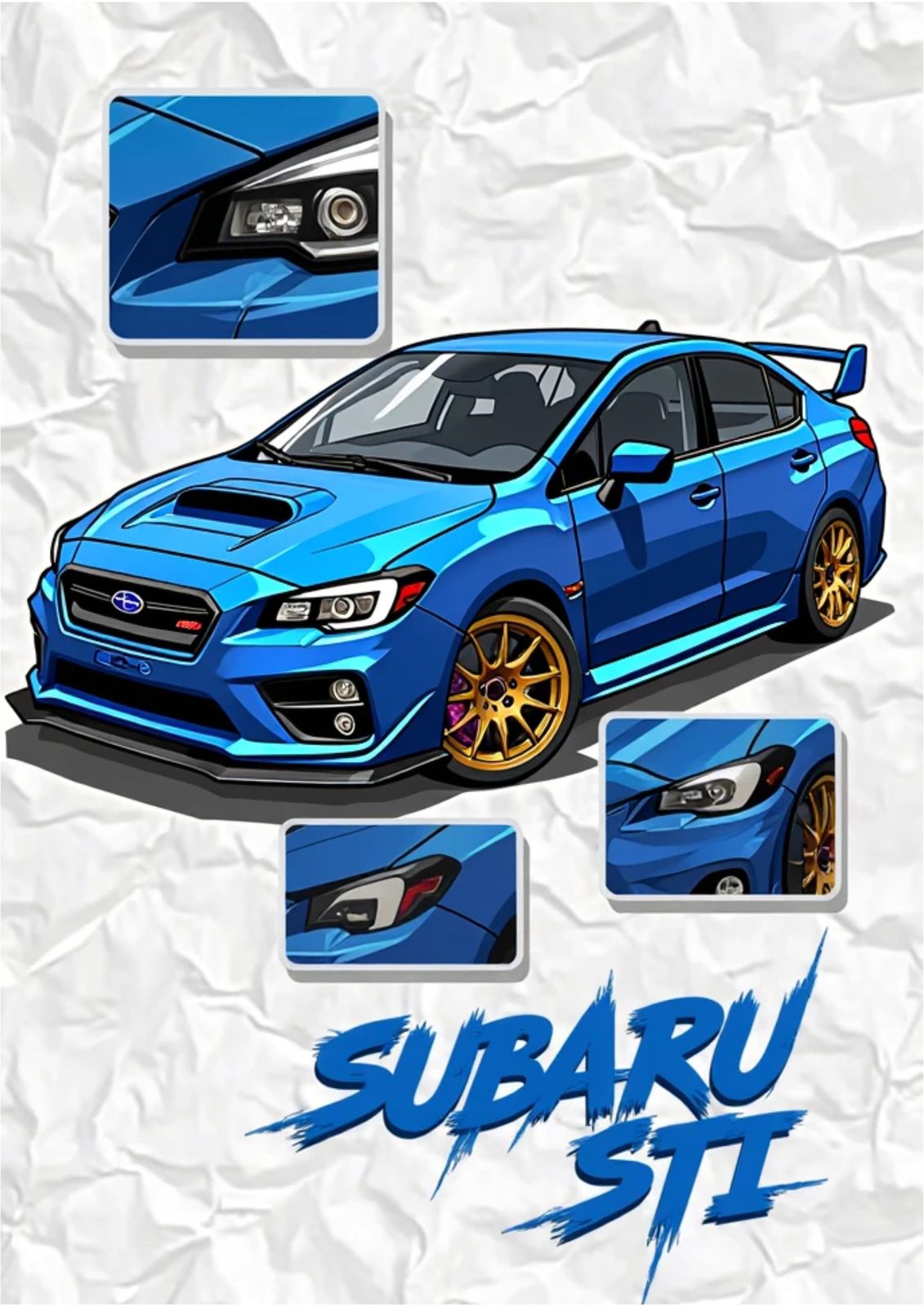 Poster - Subaru STI Bil