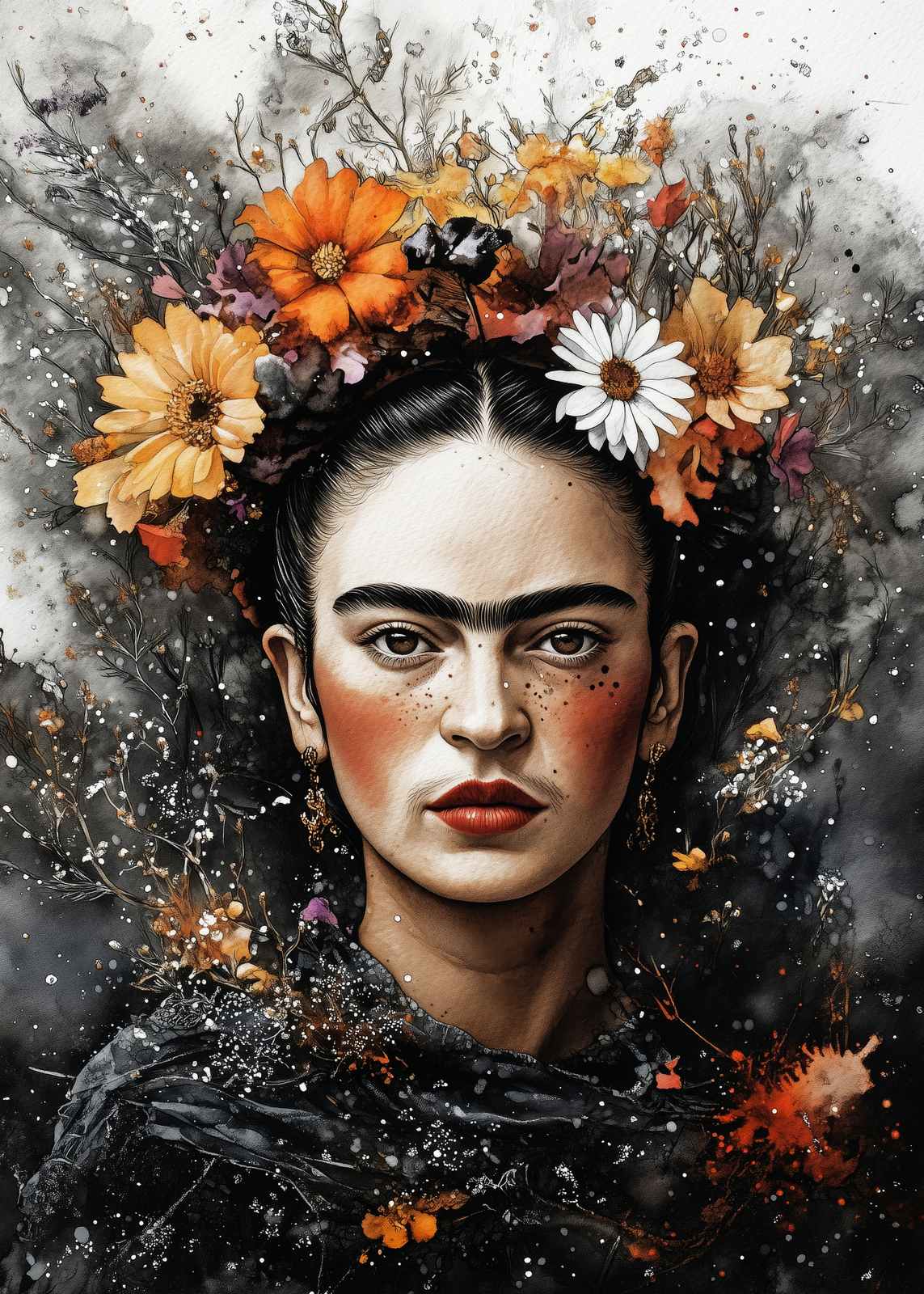 Affisch - Frida Kahlo Porträtt