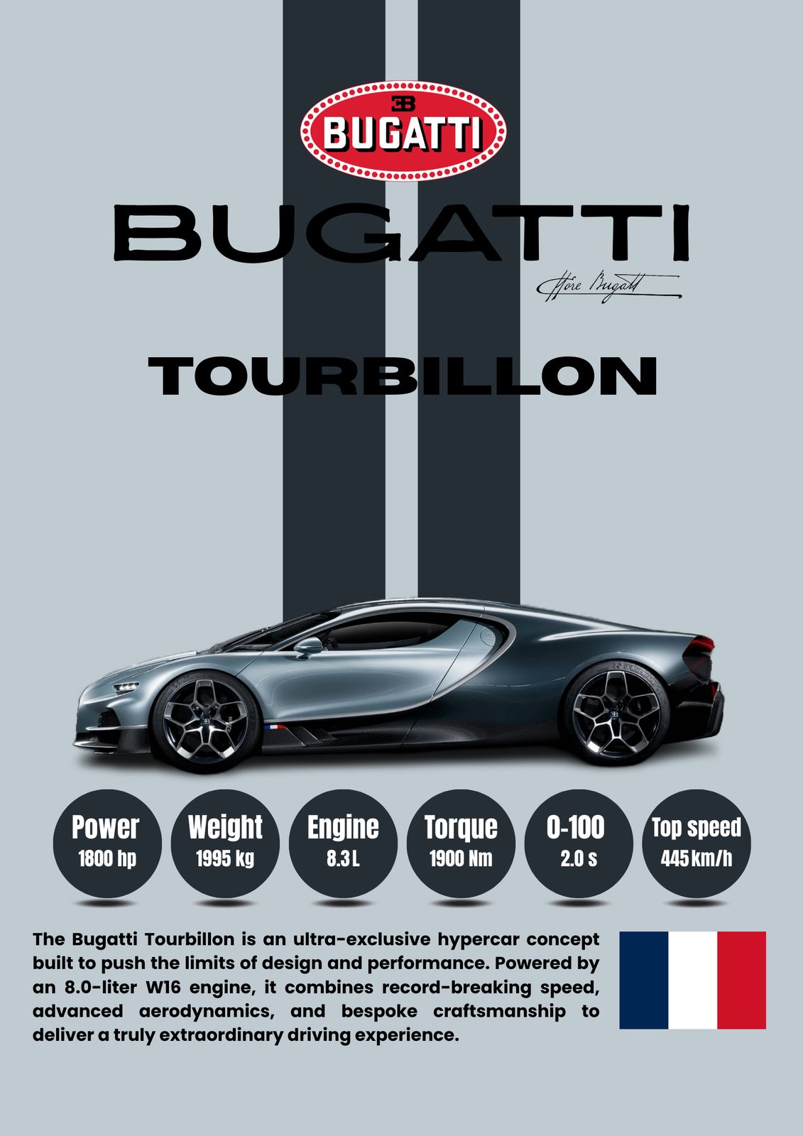Affisch - Bugatti Tourbillon Hypercar