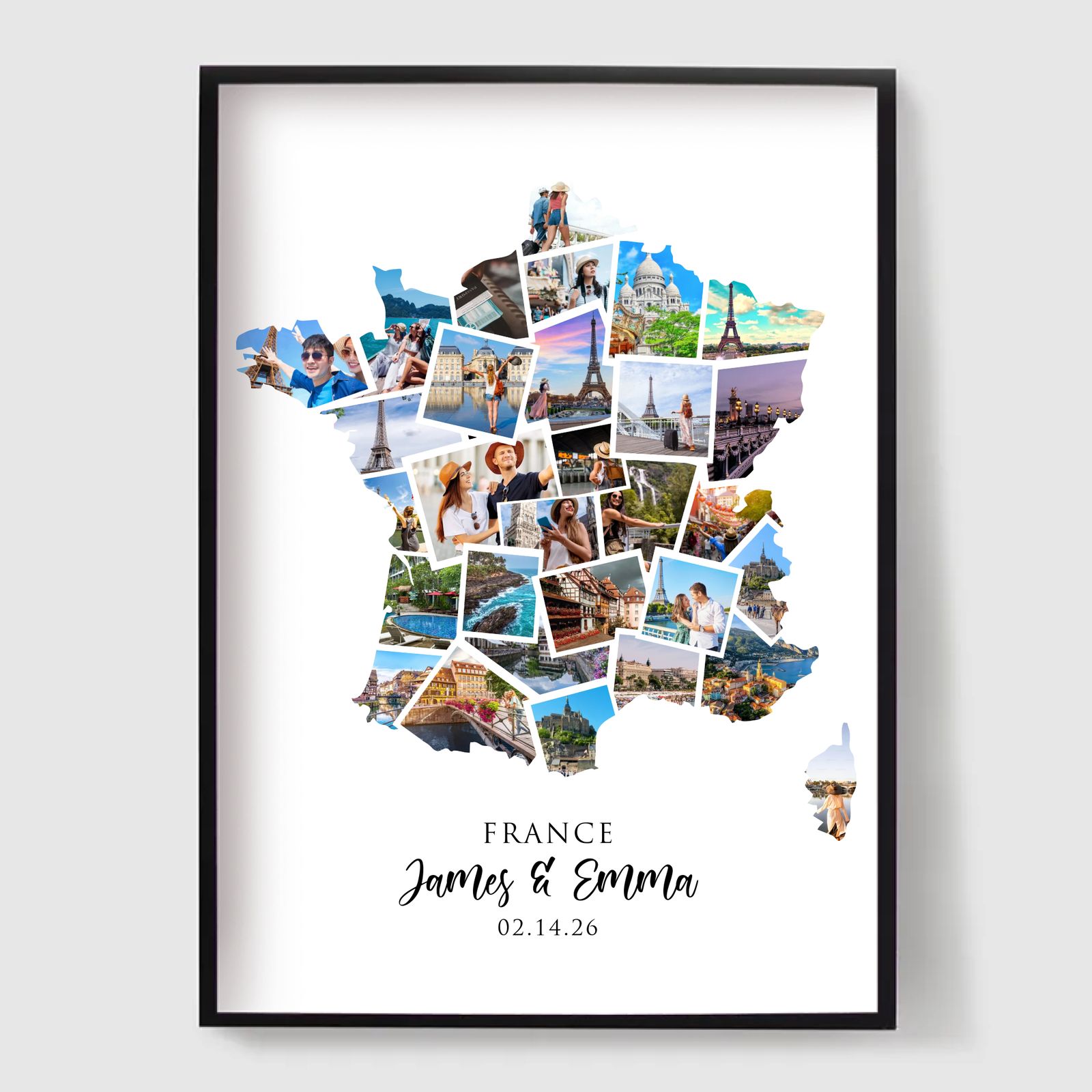 Personlig Poster - Semesterdestination Fotokollage - Frankrike
