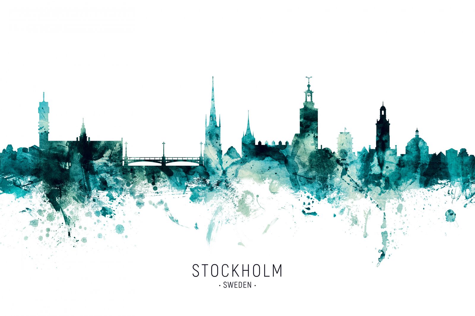 Affisch - Stockholm Sverige Skyline