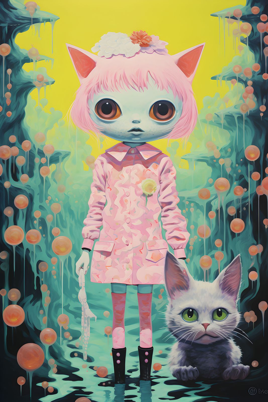 Poster - Surrealistisk Flickkonst